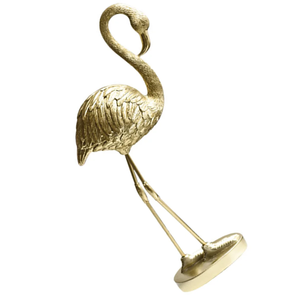 

Flamingo Ornament Golden Resin Decor Animal Shape for Home Decoration Living Room Desktop Garden Wedding Cute Gardening Props