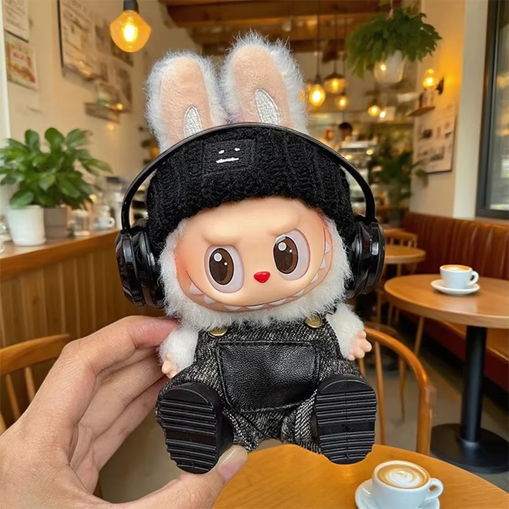 

[No Doll] New Clothes For Labubu Trendy Street Fashion 5-Piece Set Clothing Accessories Clothes with Necklace and Headphones