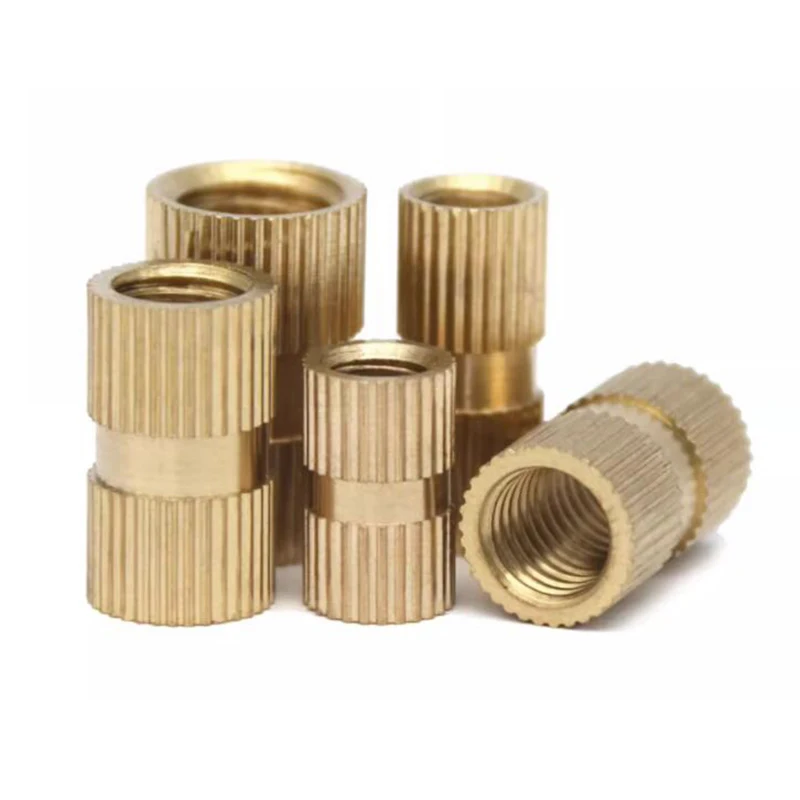 Solid Brass Hot Melt Injection Moulding Knurl Insert Nut Embedded Heat