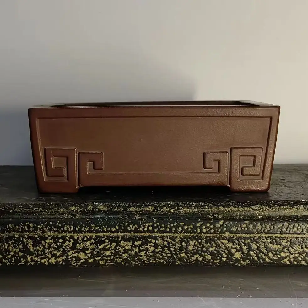 Mini high quality purple clay bonsai pot with classic cloud feet desgin
