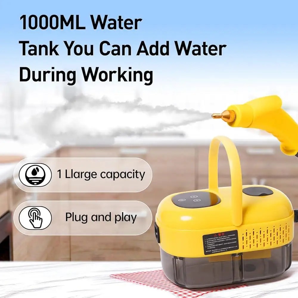 2500Wポータブルスチームクリーナー、ハンドヘルド高温機、車のディテーリング、キッチン、バスルームの掃除用、ブラシアクセサリー付き