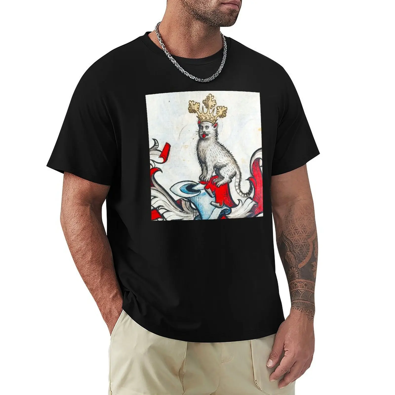 

Medieval Cat T-Shirt Personalized t-shirt summer clothes Men's t shirts