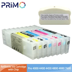 300ML 8Colors 7Colors Refillable Ink Cartridge with Chip for Epson 4000 4400 4450 4800 4880 4880C 7600 9600 Chip Resetter