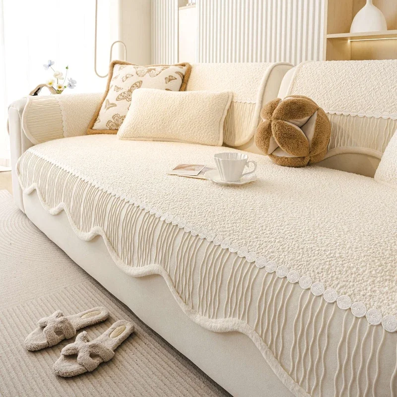 

Необычный утолщенный плюшевый чехол для дивана, приятный для домашних животных диван, подушка, коврик L-образной формы, угловой диван, полотенце для гостиной, дома, диваны