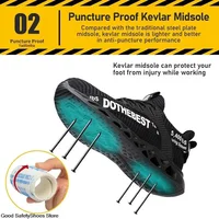 Safety Shoes Men For Work Sneakers Women Men Steel Toe Work Shoes Security Protective Shoes Lightweight Anti-Smash Anti-Puncture 4