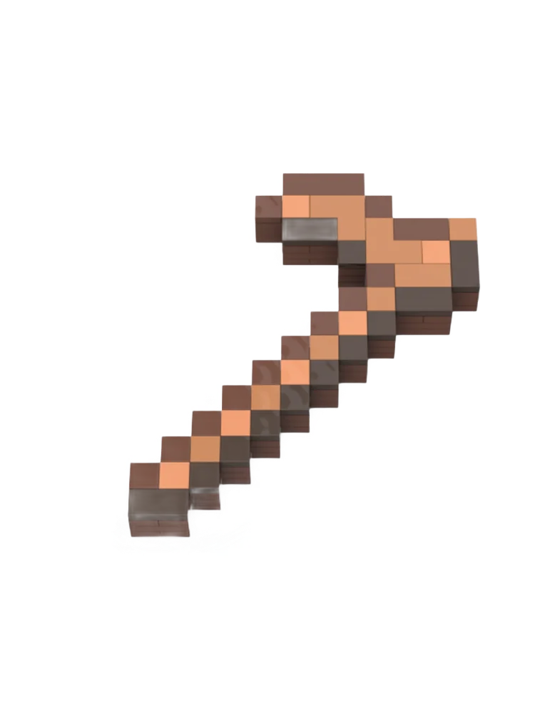 Ensemble de blocs de construction houe en bois Pixel MOC-229269, décoration de jeu, cadeau de noël