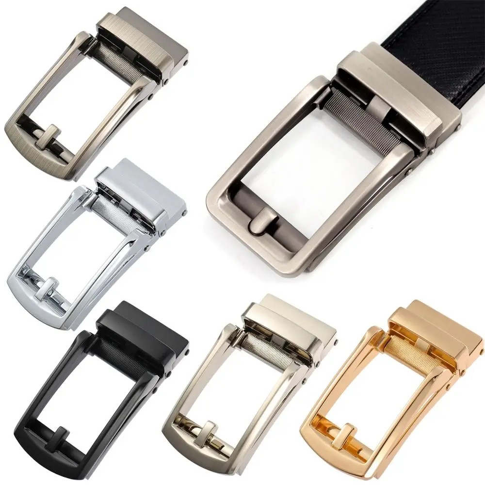 Zinc Alloy Holeless Replacement 32mm Buckle Classic Waistband Head Ratchet Belt End Bar Belt Automatic Buckles