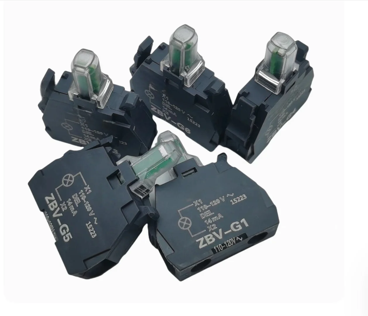 5 pieces, XB4/XB5 button LED lamp holders,   ZBV-G1   ZBV-G3   ZBV-G4   ZBV-G5   ZBV-G6  /   110V