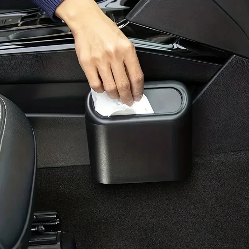Auto Mülleimer Hängen Fahrzeug Müll Staub Fall Lagerung Box Kunststoff Drücken Platz Mülleimer Typ Auto Auto Liefert