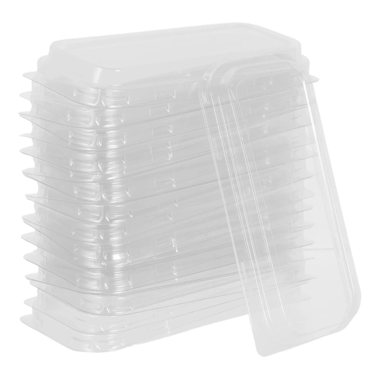 50Pcs Plastic Loaf Baking Lids - Clear Rectangular Cake Pan Covers 19.5x7.5x2.5cm Space Saving Stylish Design for Kitchen Bakery