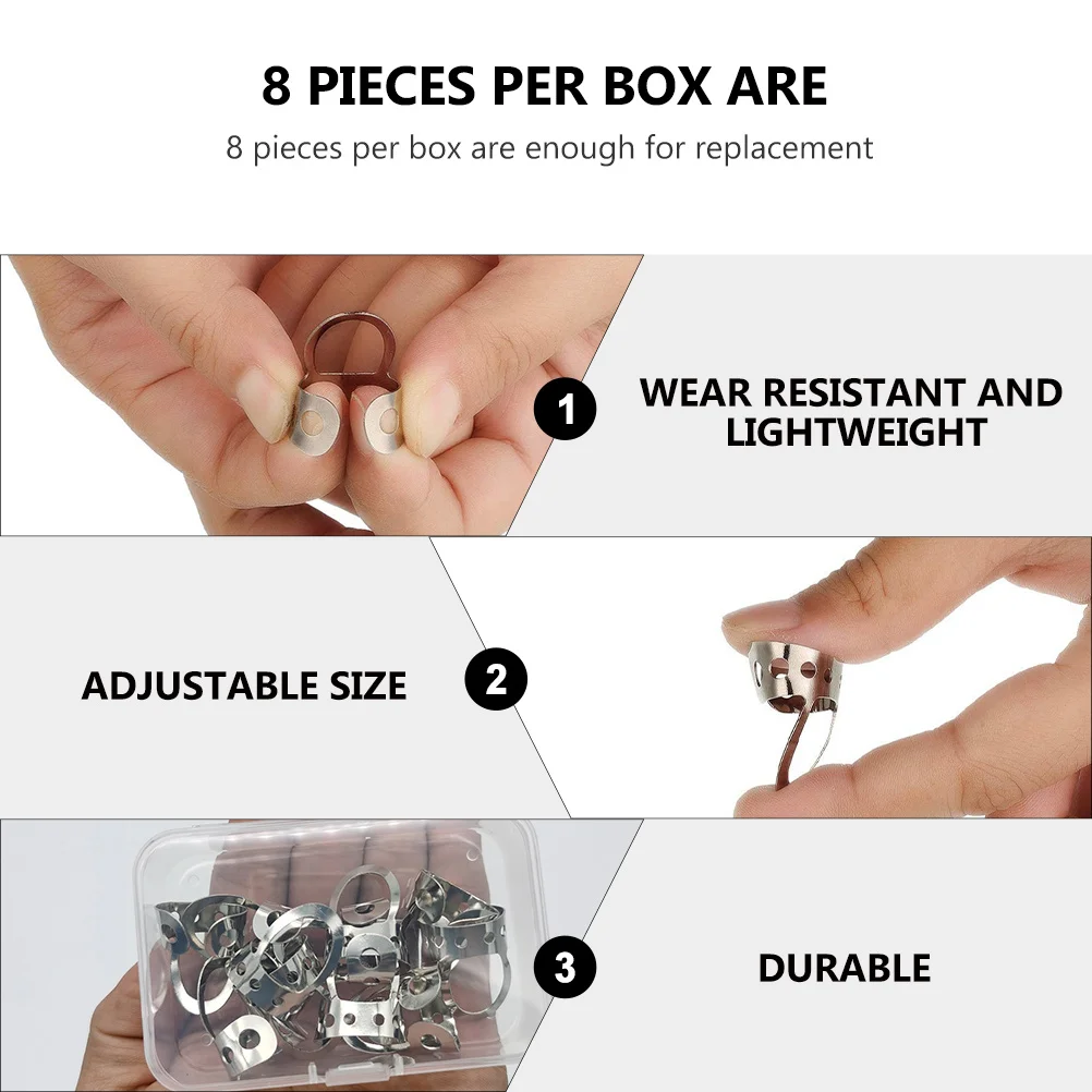 

8Pcs Smooth Plectrum Adjustable Thumbpick for Guitar Banjo Wear-Resistant Durable Guitar Supplies Parts Thumb Pick