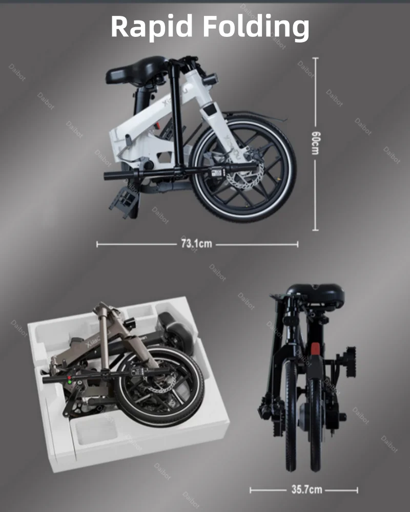 Mini-Fahrrad 250 W 36 V 40 km 16 Zoll zusammenklappbare Elektrofahrräder Erwachsene Stadt Pendeln Moped Elektrofahrrad Booster Fahrrad – Detail 6