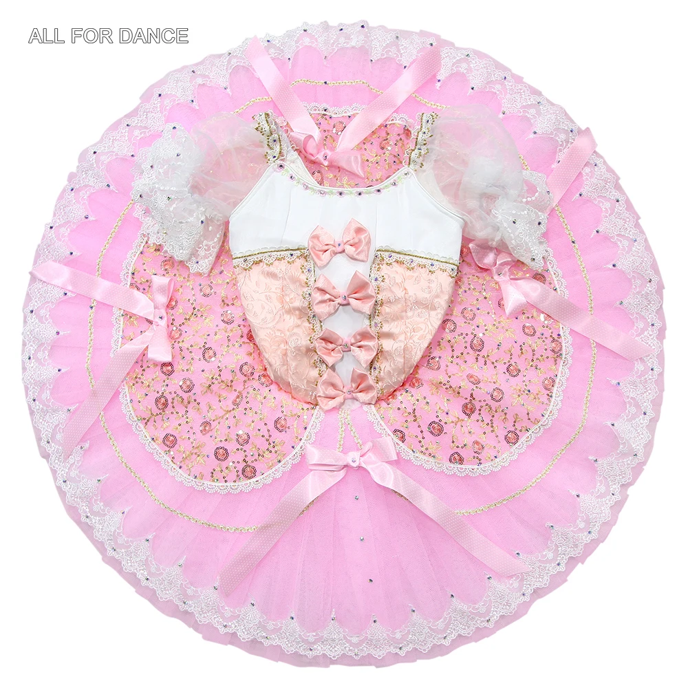 

B23032 Pink Professional Ballet Dance Tutu Girls and Women Stage Performance or Competition Dancewear Pancake Tutu