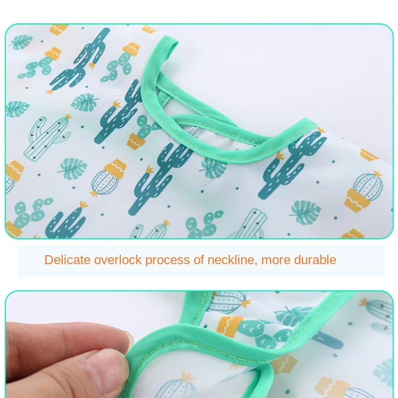 Babero de dibujos animados para bebé, delantal impermeable de manga larga para alimentación de niño, ropa bonita de arte para bebé de 0 a 6 años,