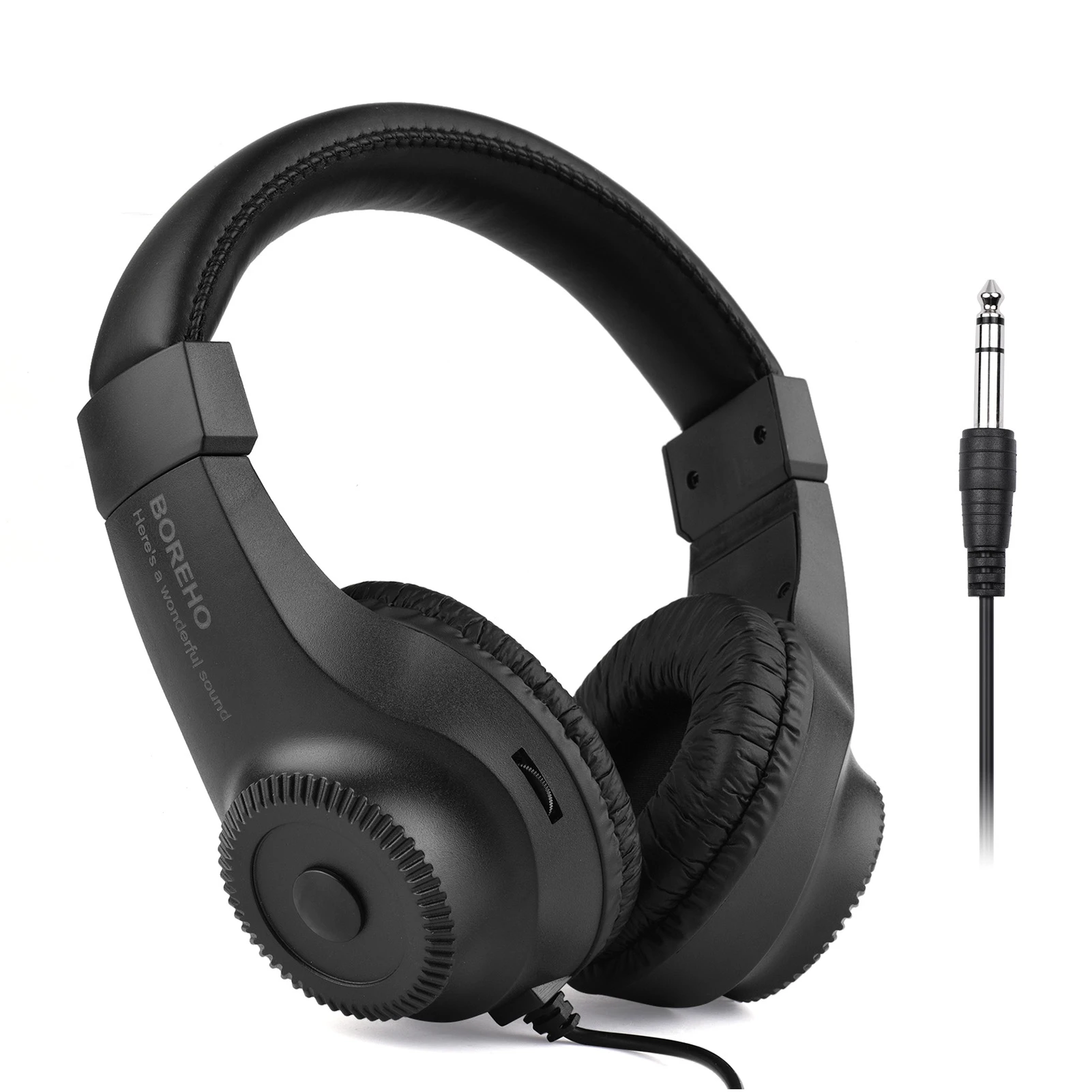 Wired Headset Self Adjusting Headband 6.5mm Single Jack Stereo Monitoring Headphone for Electronic Musical Instruments Electric