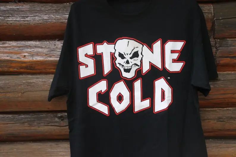 Vintage Stone Cold Steve Austin Bullet Proof Black Wrestling T-Shirt