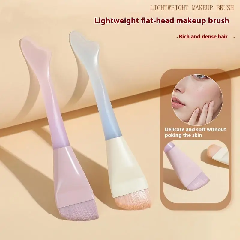 1PC Pennello per fondotinta Pennelli per trucco Pennello per contorno viso leggero e sottile Pennello per contorno piatto Pennelli per trucco per fondotinta in crema