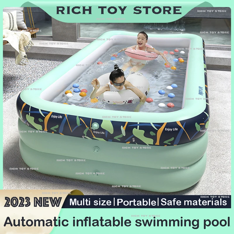 Automatic Inflatable Adult Swimming Pool 2.6m/3m/4.28m Portable Family Big Size Outdoor Swimming Pools