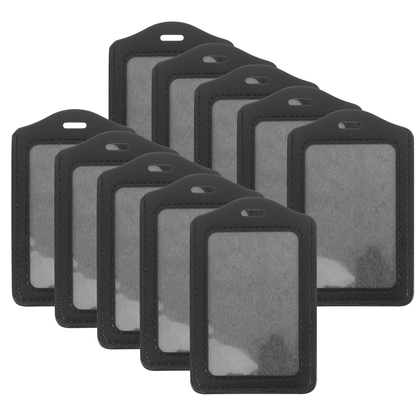

10 Pcs Badge Card Holder Sleeves Anti-scratch Cards Covers Black Protector Staff