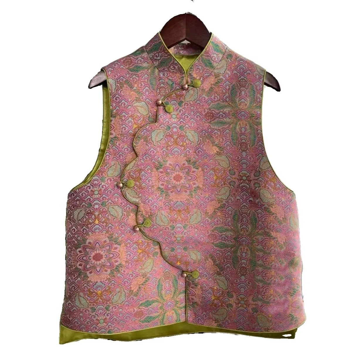 

Vests for Women Women's Vest Women's Jackets PopularWind Fashion Pink Age-reducing Printing Cotton Vest Coat Spring and Autumn