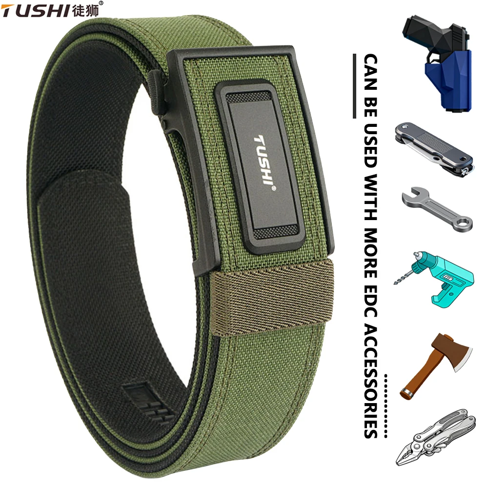 

TUSHI Belt Multi-size Hard Tactical Belt for Men Metal Buckle IPSC Gun Belt 1100D Nylon Military Belt Outdoor Sport Girdle Male