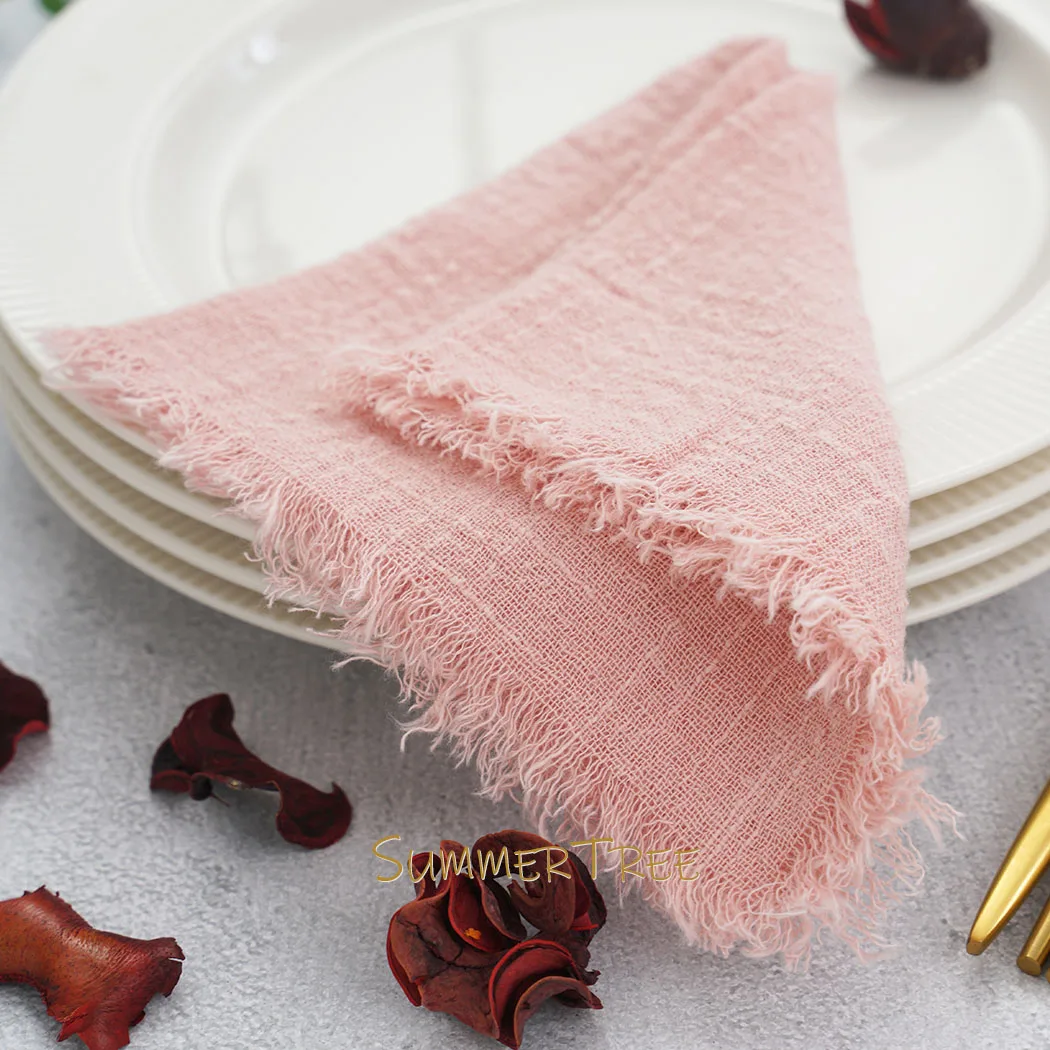 50 قطعة 32x32 سنتيمتر القماش المناديل القطن الخالص الشاش منديل القماش الجبن خمر نزهة حفل زفاف الجدول الديكور