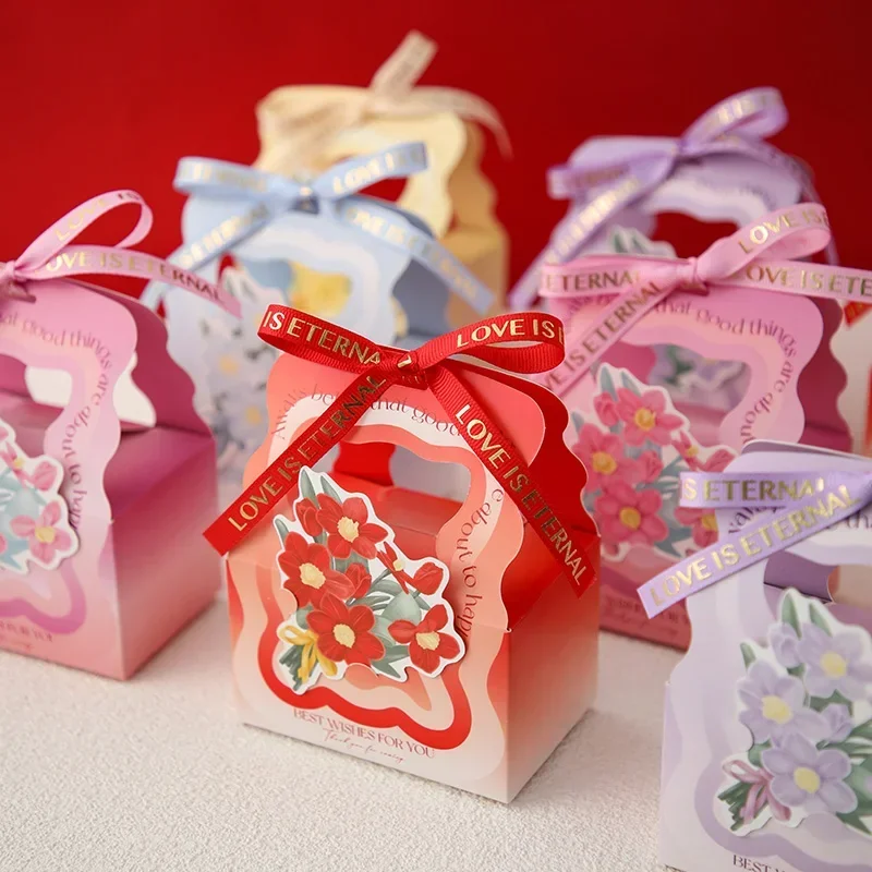 

Creative Flowers Portable Paper Candy Box Wedding Favor Gift Packaging Boxes Baby Shower Birthday Christmas Party Decoration