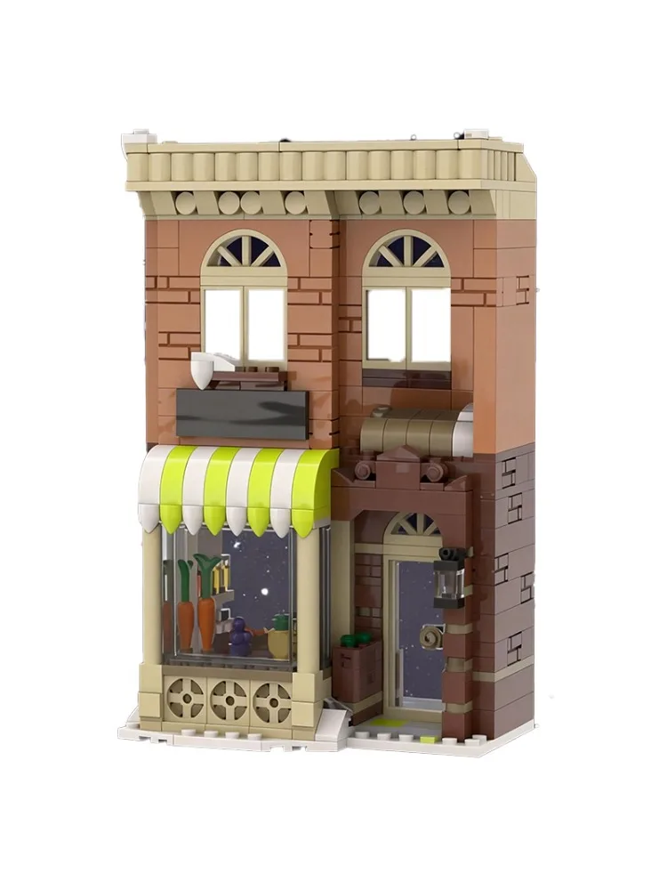396 pièces City Engineering W19 - Marché d'hiver MOC, Blocs de construction modulaires personnalisables, Briques éducatives DIY, Cadeaux de Noël pour garçons