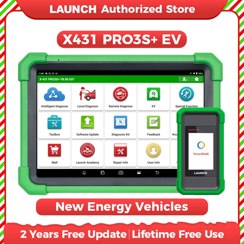 LAUNCH X431 PRO3S+ EV Electric Cars Diagnostic Tool New Energy Vehicle OBD2 Scanner New Arrival Automotive Scan 2 Years Free