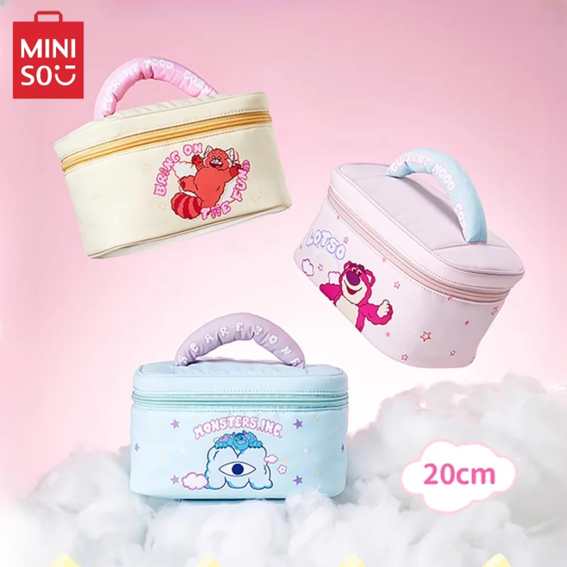 

Miniso Disney Cosmetic Bag Portable Storage Bag Large Capacity Cartoon Animation Lotso Children's Toy Birthday Gift Kawaii