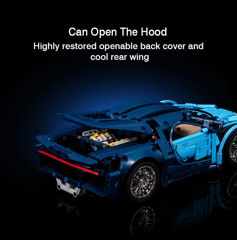 1408 PCS mechanical remote control assembled racing car Bugatti famous racing car model suitable for building blocks