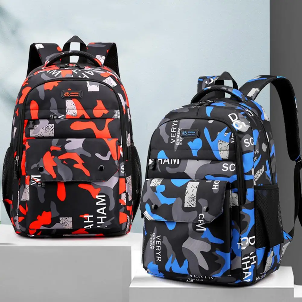 Student Backpack Kids Camouflage Breathable Strap Large Capacity Lightweight Bookbag School Bag For Outdoor Travel