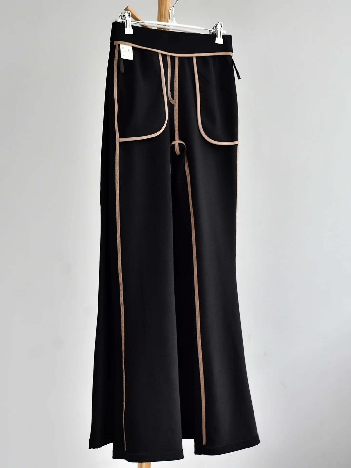 

Брюки Bootcut для офиса, женские этнические ацтекские цепочки с защитой от грязи, дискотека, необычные флокированные брюки-палаццо в сетку с полосками, полированные однотонные тренировочные клетчатые брюки