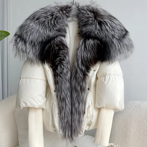 Janveny-Big-Skined Janveny-Role Fox Skin für Frauen, weiße Entenjacke, luxuriös aus Federn, groß, Winter, 2024 6 Hauptverkäufe Prada Frau - №1
