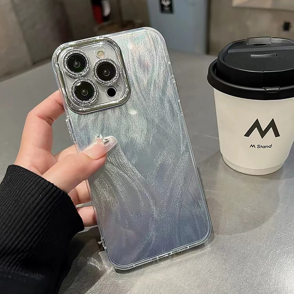 حافظة لهاتف آيفون 15 برو ماكس 14 بلس 13 12 11 برو مقاومة للصدمات من السيليكون اللامع Funda