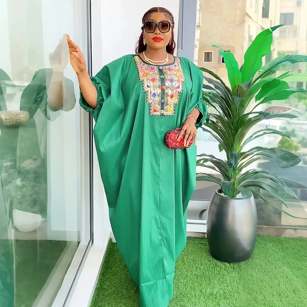 

2024 New Seuqin African Dresses for Women Loose Boubou Robe Ankara Dashiki Africa Clothing Dubai Abaya Muslim Dress Kaftan Gown