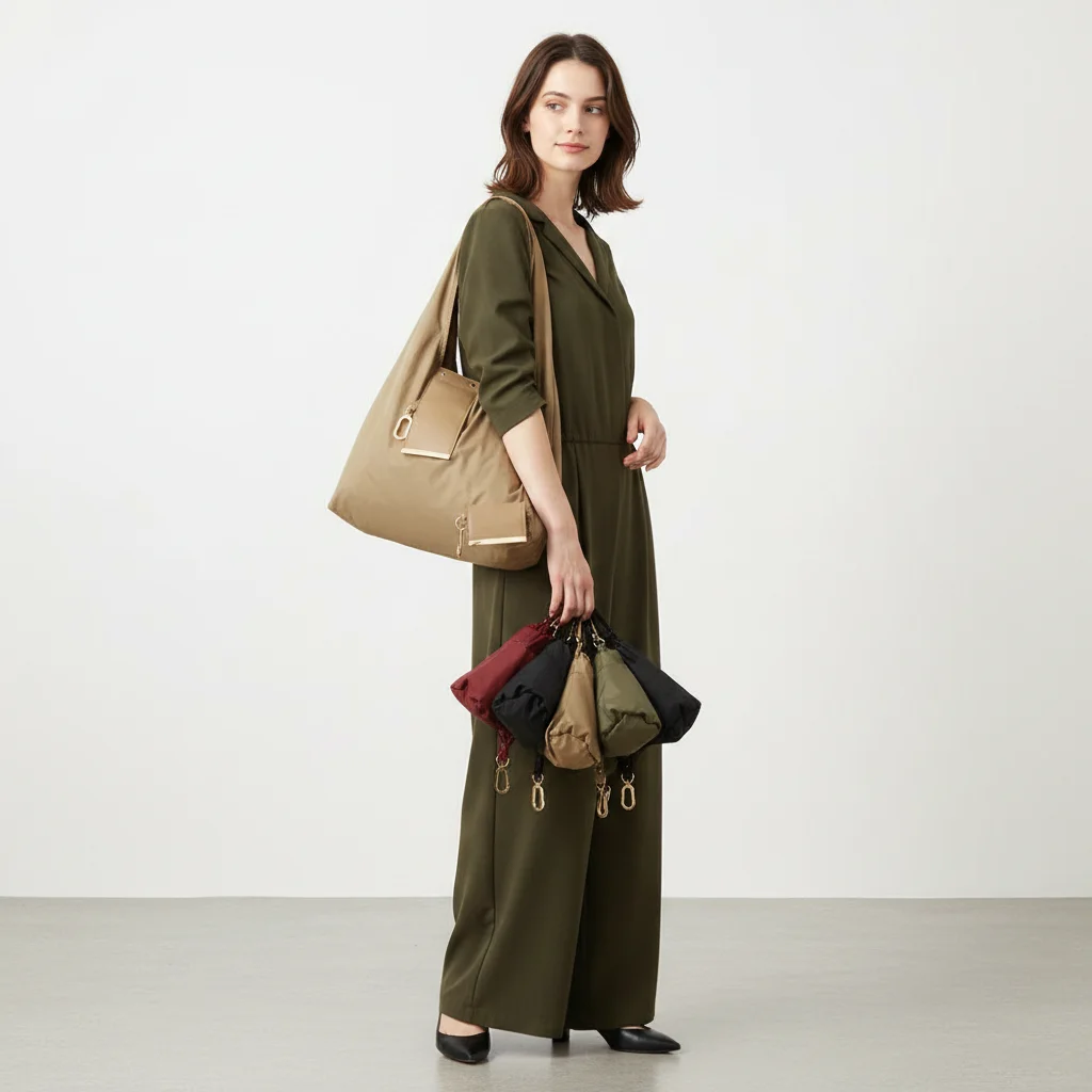 Reusable Mini Keychain Tote Bag Large Capacity Lightweight Foldable Shopping Bag Key Ring Eco-Friendly Expandable Reusable Bag