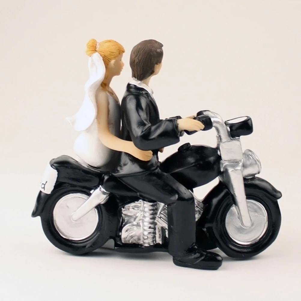 

Bride and Groom Wedding Couple Figures Decoration Bridal Cake Toppers Hat Bridegroom