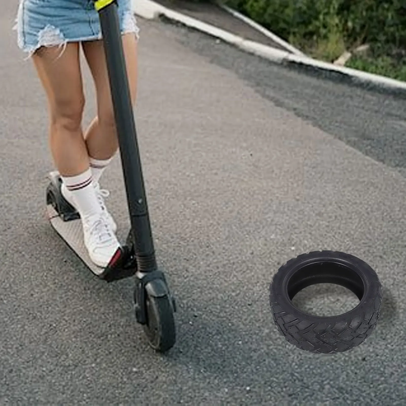 

Thickened Tubeless Tire Skid Scooter Balance Car Tread Width 90mm Easy Installation High-quality Rubber Material