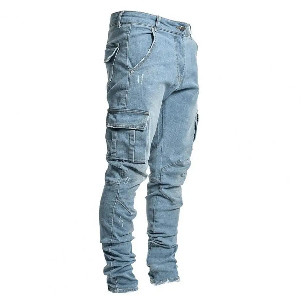 

Streetwear Hip Hop Joggers Men Jeans Cargo Pants High Quality Hip Hop Biker Fashion Casual Slim Fit Denim Trousers Sweatpants