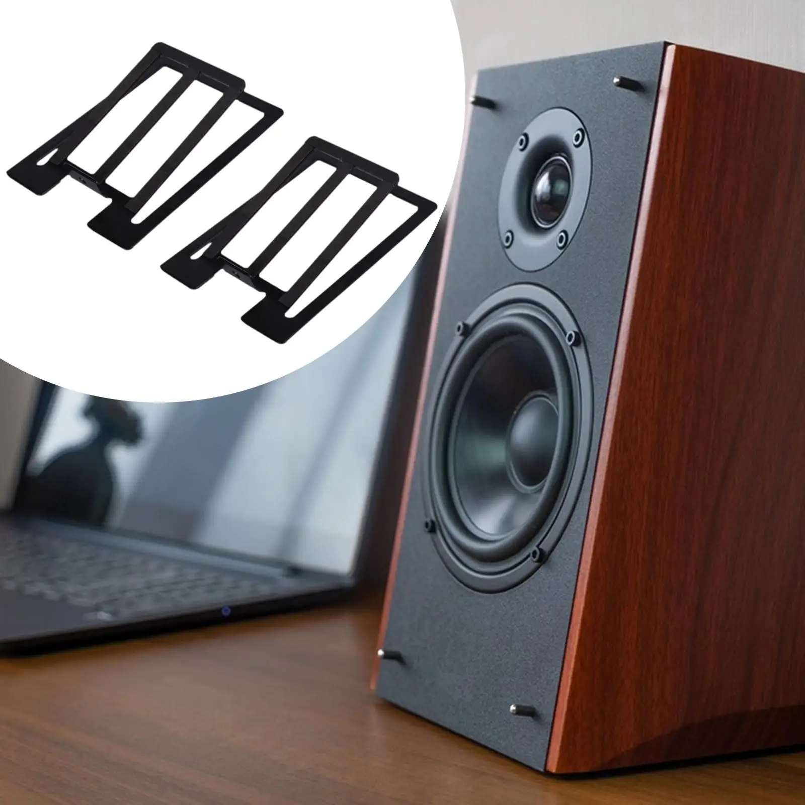 2 Pieces Desktop Speaker Stand Table Mount Holder for Home Studio Study Room