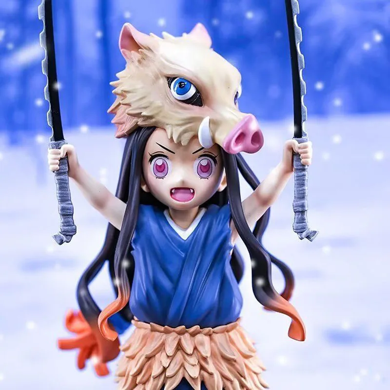 20cm demon slayer kamado nezuko anime figura midouzi cos lnosuke kimetsu não yaiba estatueta pvc estátua modelo brinquedo