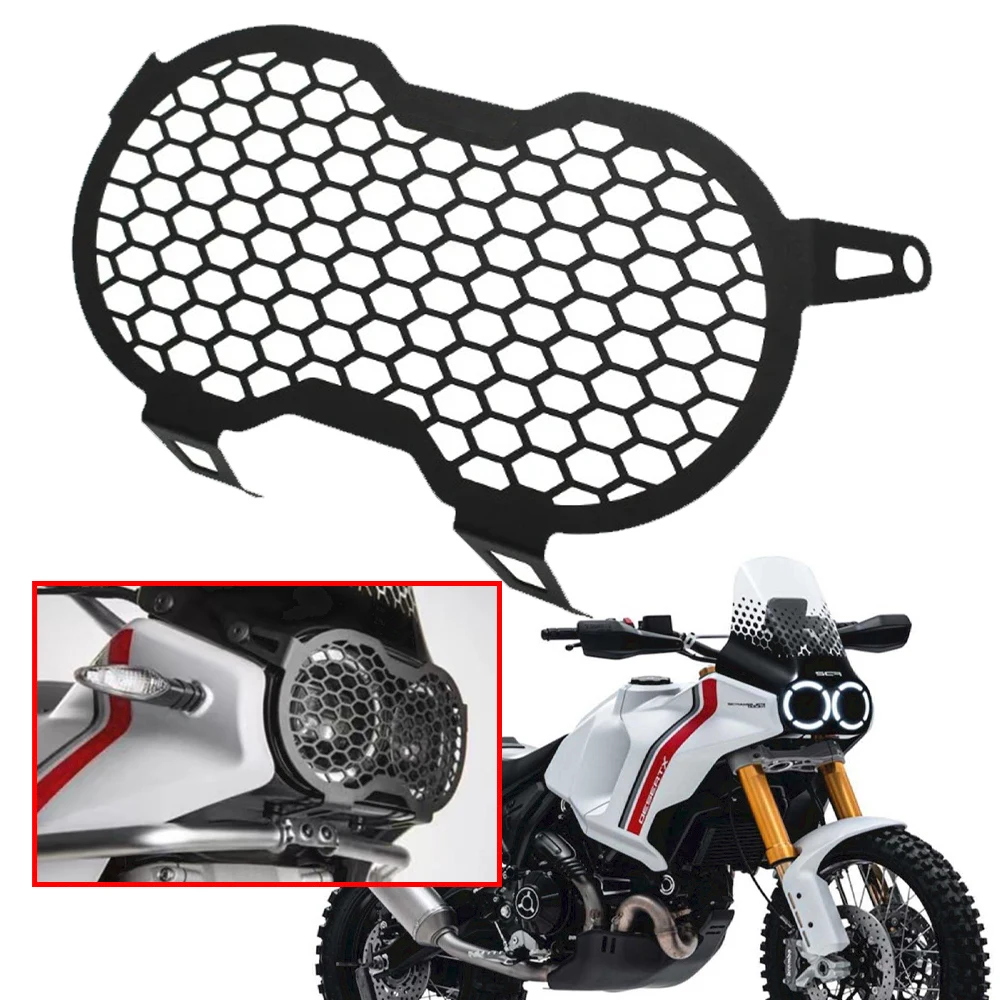 

Motorcycle Accessories Headlight Grilles Guard Protection Cover Headlight Head Light Guard Fit For Ducati Desert X 2022 2023