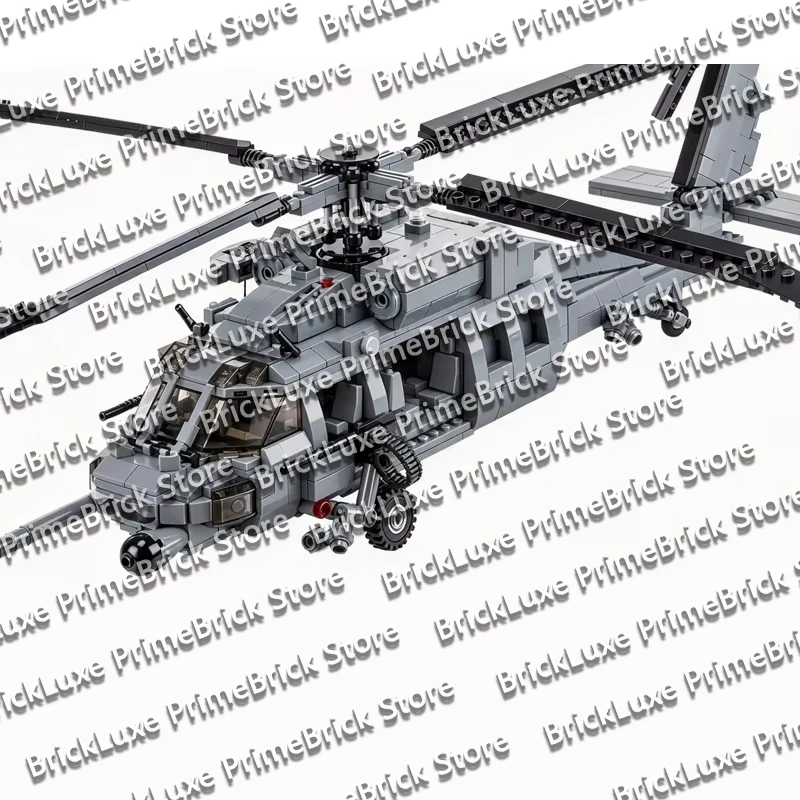 QWERT HH-60G Combat Rescue Helicopter Model MOC Building Bricks War Equipment Modular Technology Gift Holiday Assemble Toy Ideal