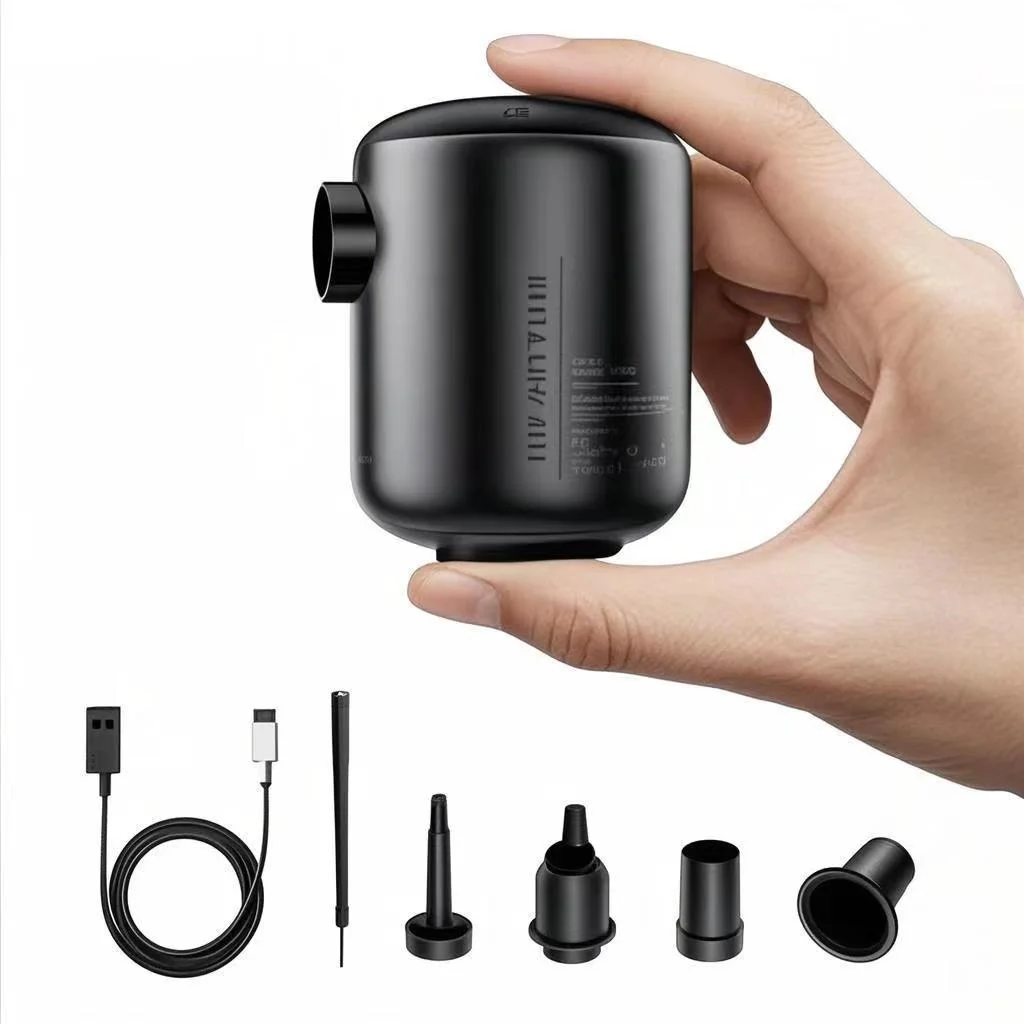 

Электрический воздушный насос Сверхлегкий портативный нанонасос с перезаряжаемой батареей и кемпинговым фонарем для воздушной подушки, воздушной подушки