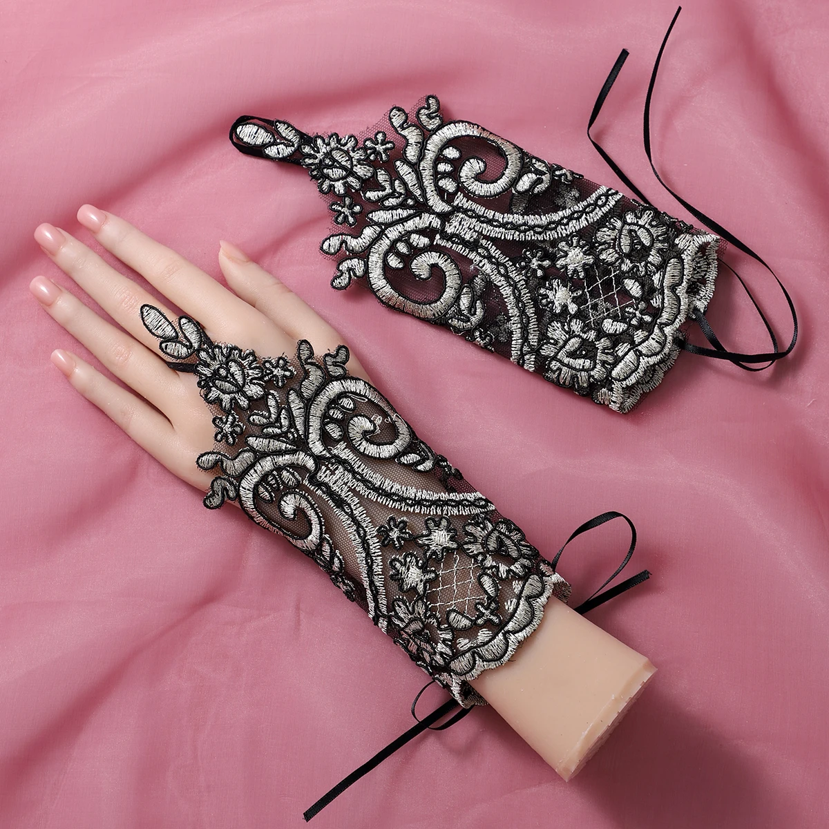 Bridal Gloves Full Of Sexy Style Ladies' Wrist Length Fingerless Dress Up Gloves Suitable For Party