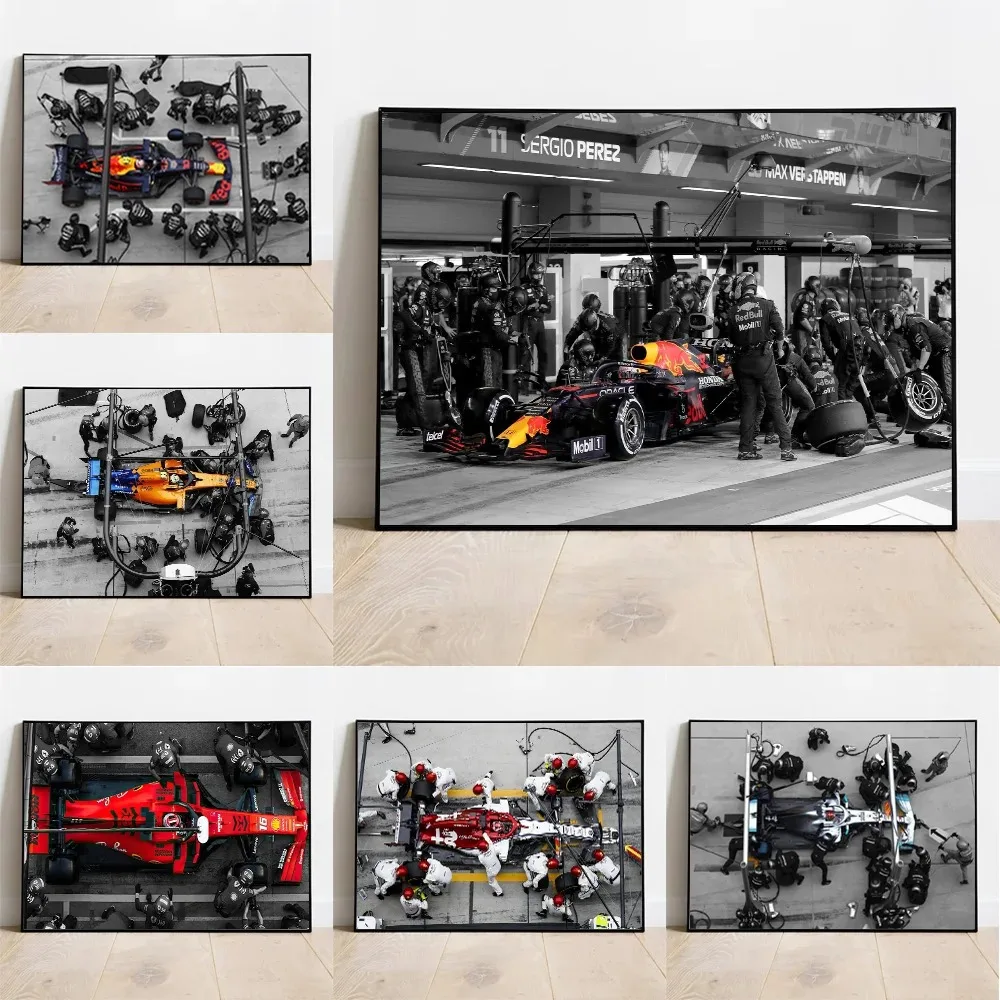 Modern Formula One Racing Car Posters And Prints Black White Canvas Art Sports F1 Champion Car Grand Prix Fans Wall Painting