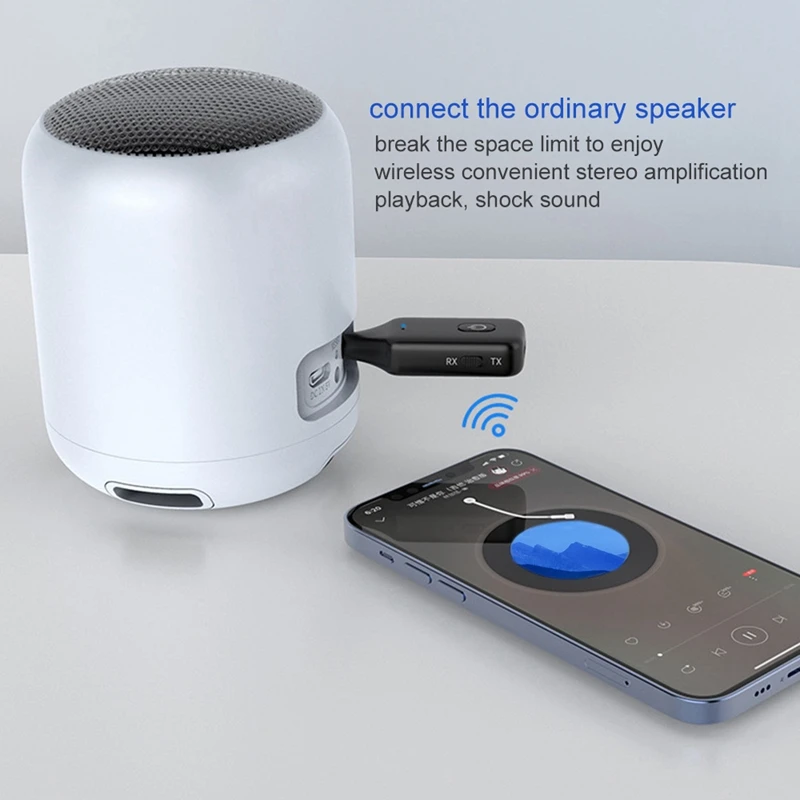 Transmisor y receptor Bluetooth 5,1 3 en 1, adaptador de Audio estéreo inalámbrico de 3,5 Mm, Aux, manos libres para altavoz de coche y TV