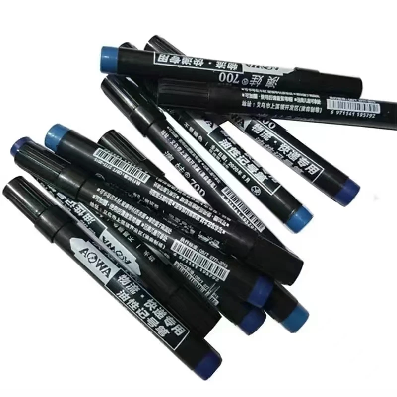 100pcs Permanent Marker Pen Waterproof Ink Fine Point Black Blue Red Oil Ink 1.5mm Round Toe Fine Color Marker Pens