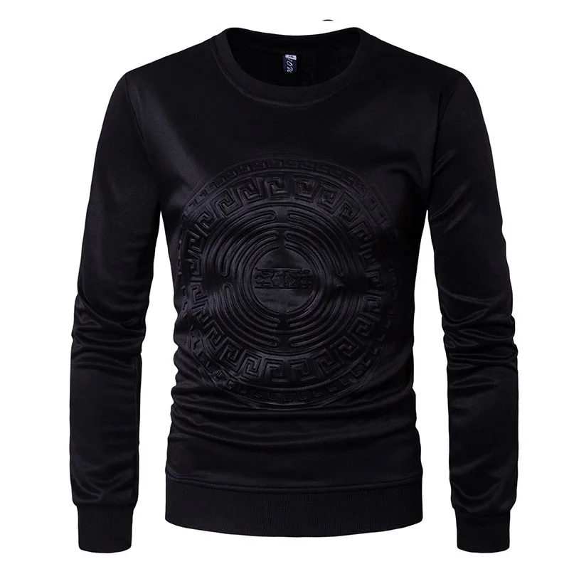 

Casual Sweatshirts Men/Women Hoodies Pullovers Streetwear Solid Round Neck Embossed Space Cotton Long-sleeved Thin Sweatshirt